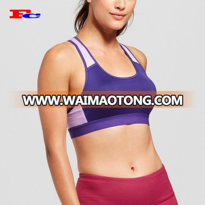 Low MOQ Women Private Label Sportswear Racer Back Shock Absorber Yoga Sports Bra Fitness Gym