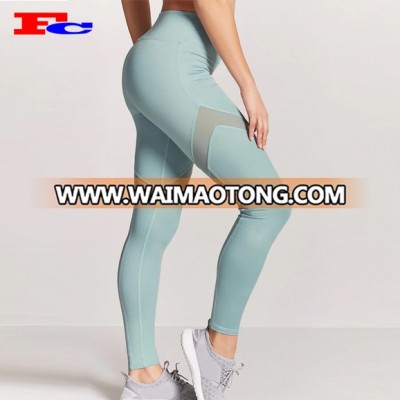 Custom Flatlock Stitches Yoga Pants Soft Nylon Activewear Breathable Mesh Leggings For Women