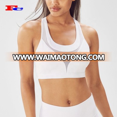 High Quality Custom Gym Wear Mesh Racerback Women Sexy Sports Yoga Bra Wholesale